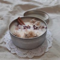 All Natural Soy Wax Vegan Crystal Candle in a tin