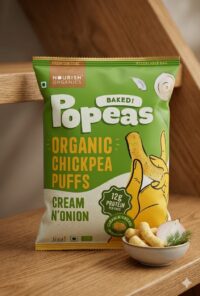 Organic Chickpea Puffs Cream & Onion Popeas 60gm