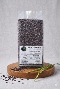 Organic Jasmine Black Rice UnPolished -1Kg by OOO Farms