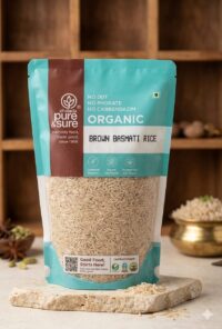 Organic Brown Basmati Rice 1Kg by ( Pure & Sure )